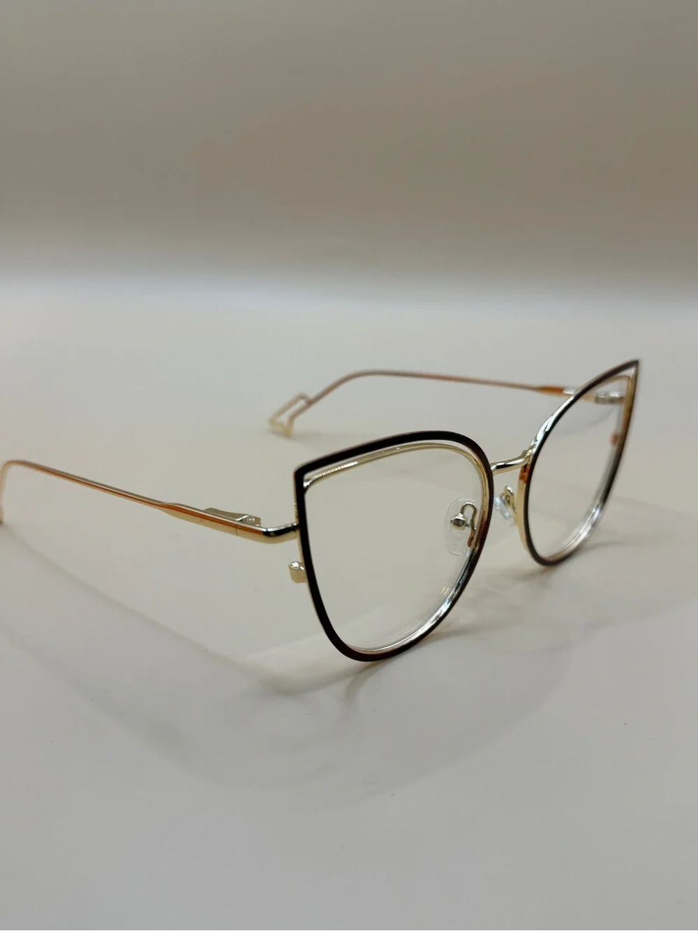 Vooglam Cat-Eye Clear Lens Glasses with Orange Soft Pouch, No prescription